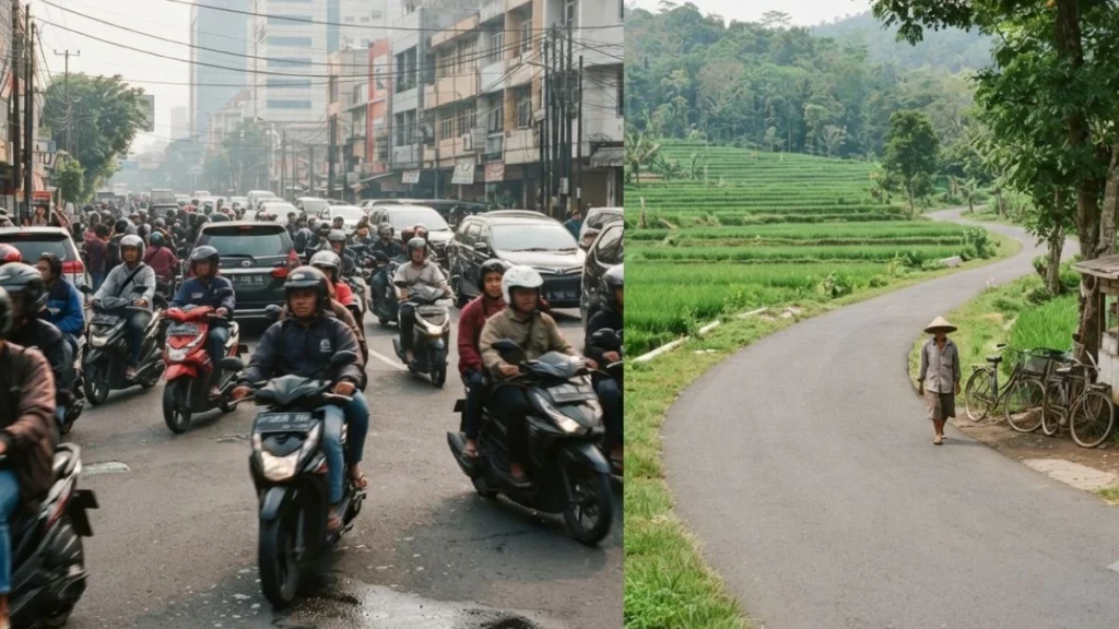jam karet meaning indonesia - contrast between city pace and relaxed village time