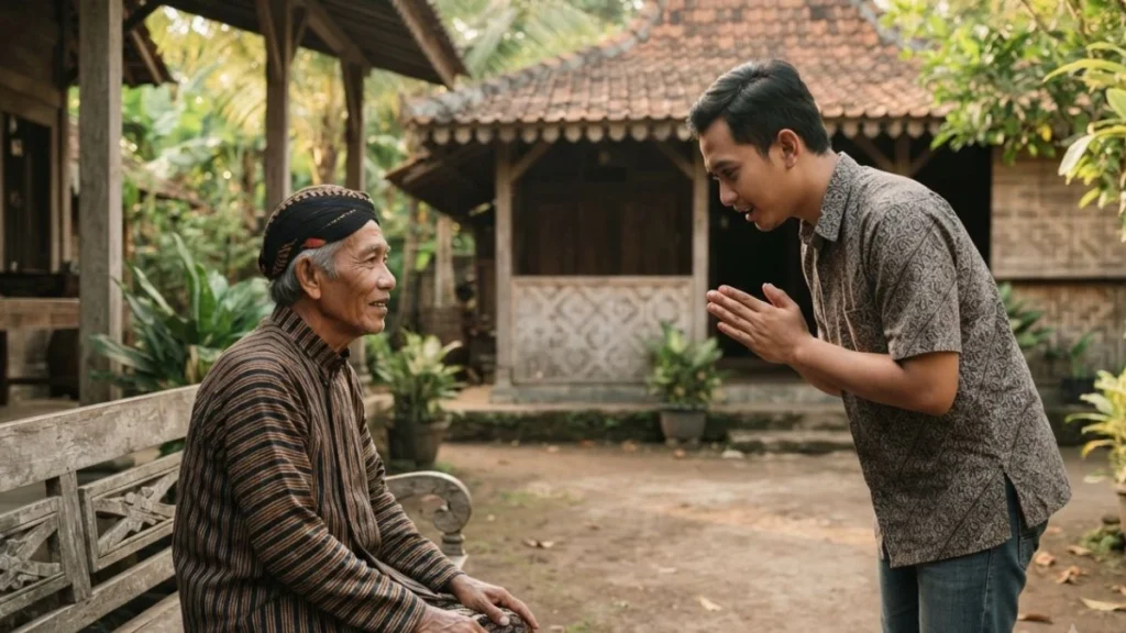 A respectful conversation reflecting the layered Javanese speech-level system